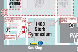Gym, 1400 Restroom Closure
