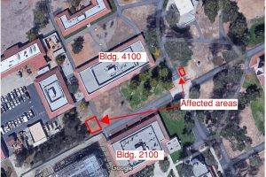 Concrete Trucks near Buildings 2100 and 4100