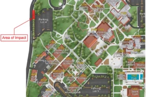 SLO Campus Center Parking Lot 4 Sidewalk Closure
