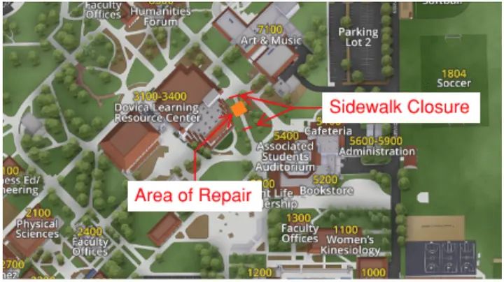 SLO Campus Center Building 3100 Asphalt Repair